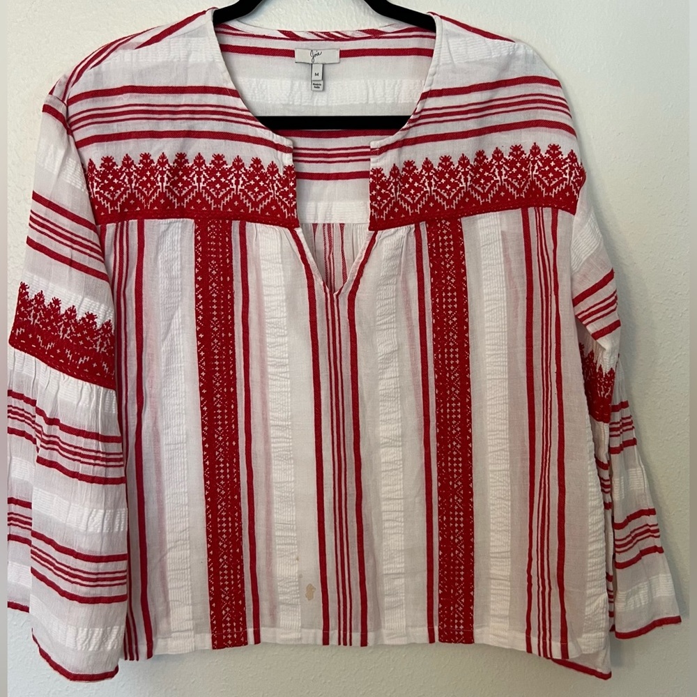 Joie white and red blouse